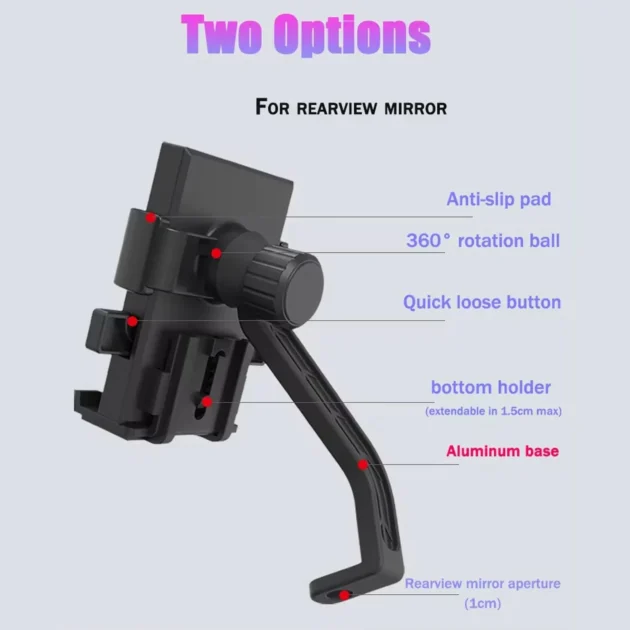 Bicycle Motorcycle Electric Vehicle Universal Mobile Phone Holder Handle fixing Style and Adjustable - Image 3