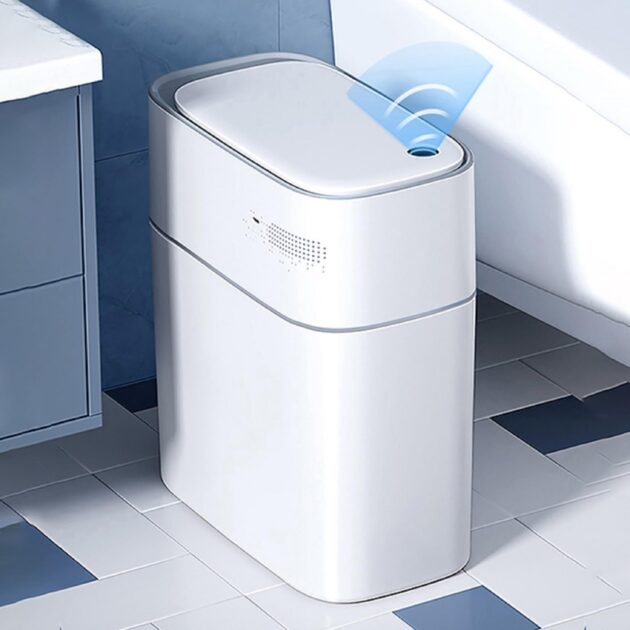 Touchless Smart Trash Bin 14L – Motion Sensor for Kitchen, Bathroom