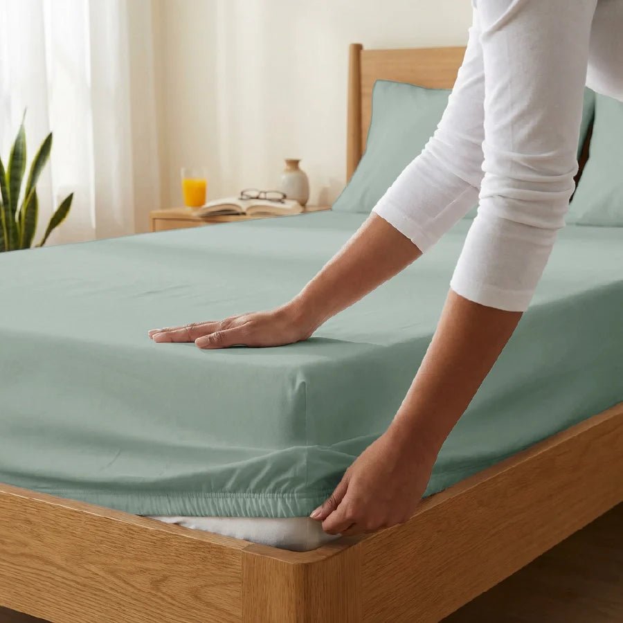 Fitted Bedsheet Set | 200TC Percale | 100% Cotton Bedsheet + 2 Pillow Cases [Sizes: King Bedsheets & Queen/ Double Bedsheets]