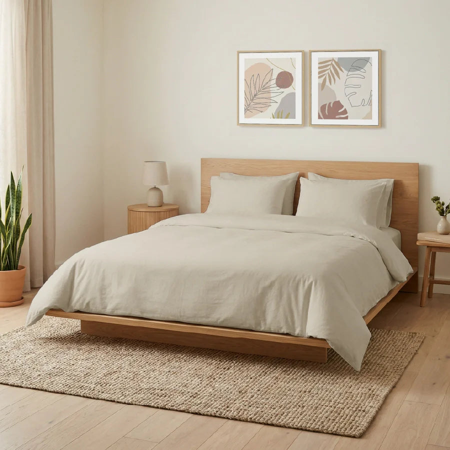 Bedsheet Set | 200TC Percale | 100% Cotton King Size Bedsheet + 2 Pillow Cases