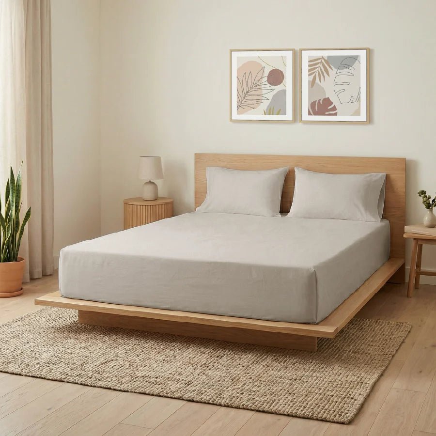 Bedsheet Set | 200TC Percale | 100% Cotton King Size Bedsheet + 2 Pillow Cases