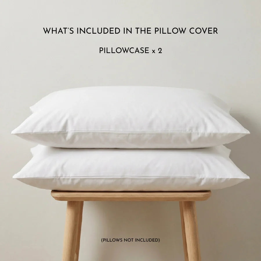 Pillow Cover | 200TC Percale | 100% Cotton | Pack of 2 Pillow Cases