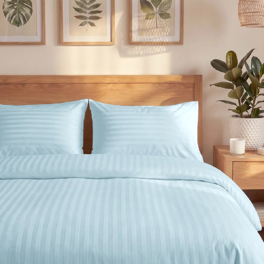 Pillow Cover | Striped Luxe | 100% Cotton | Pack of 2 Pillow Cases | 300TC
