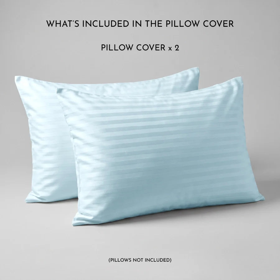 Pillow Cover | Striped Luxe | 100% Cotton | Pack of 2 Pillow Cases | 300TC