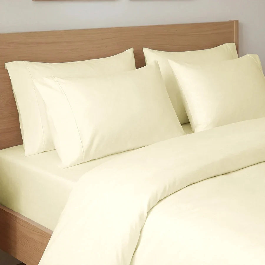 Bedsheet Set | 400TC Solid | 100% Cotton Single Size Bedsheet + 1 Pillow Case - Single