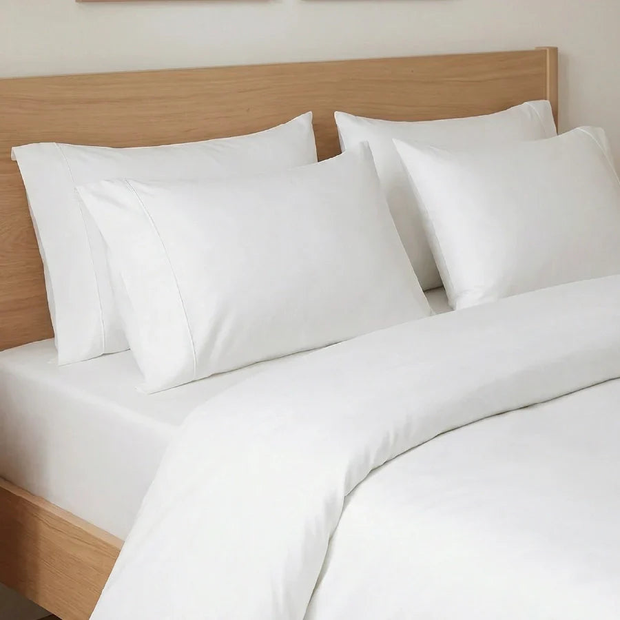 Bedsheet Set | 400TC Solid | 100% Cotton Single Size Bedsheet + 1 Pillow Case - Single