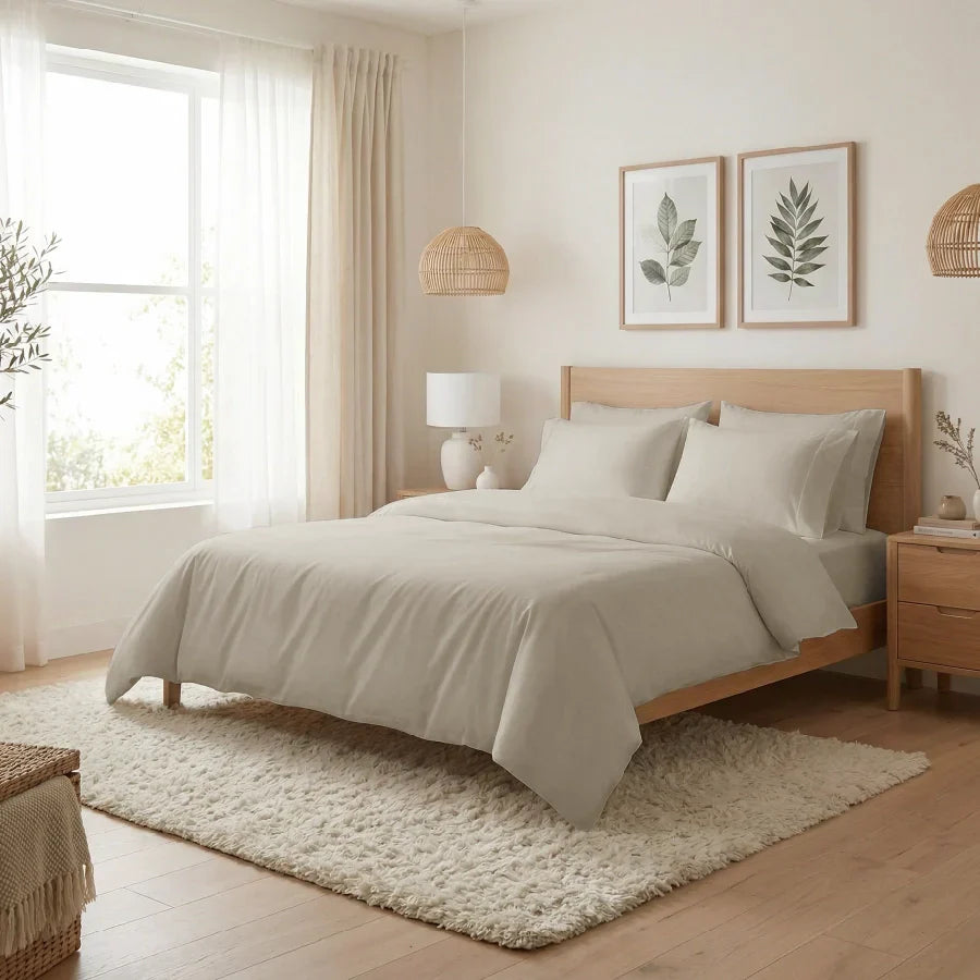 Bedsheet Set | 400TC Solid | 100% Cotton Single Size Bedsheet + 1 Pillow Case - Single