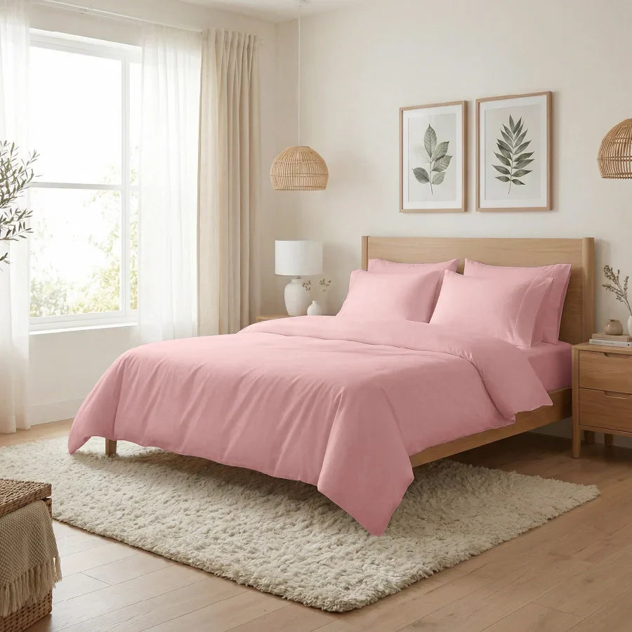 Bedsheet Set | 400TC Solid | 100% Cotton Single Size Bedsheet + 1 Pillow Case - Single