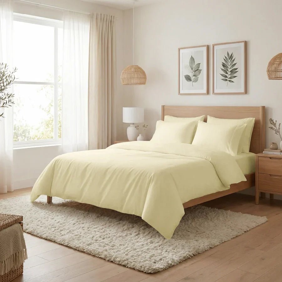 Bedsheet Set | 400TC Solid | 100% Cotton Single Size Bedsheet + 1 Pillow Case - Single