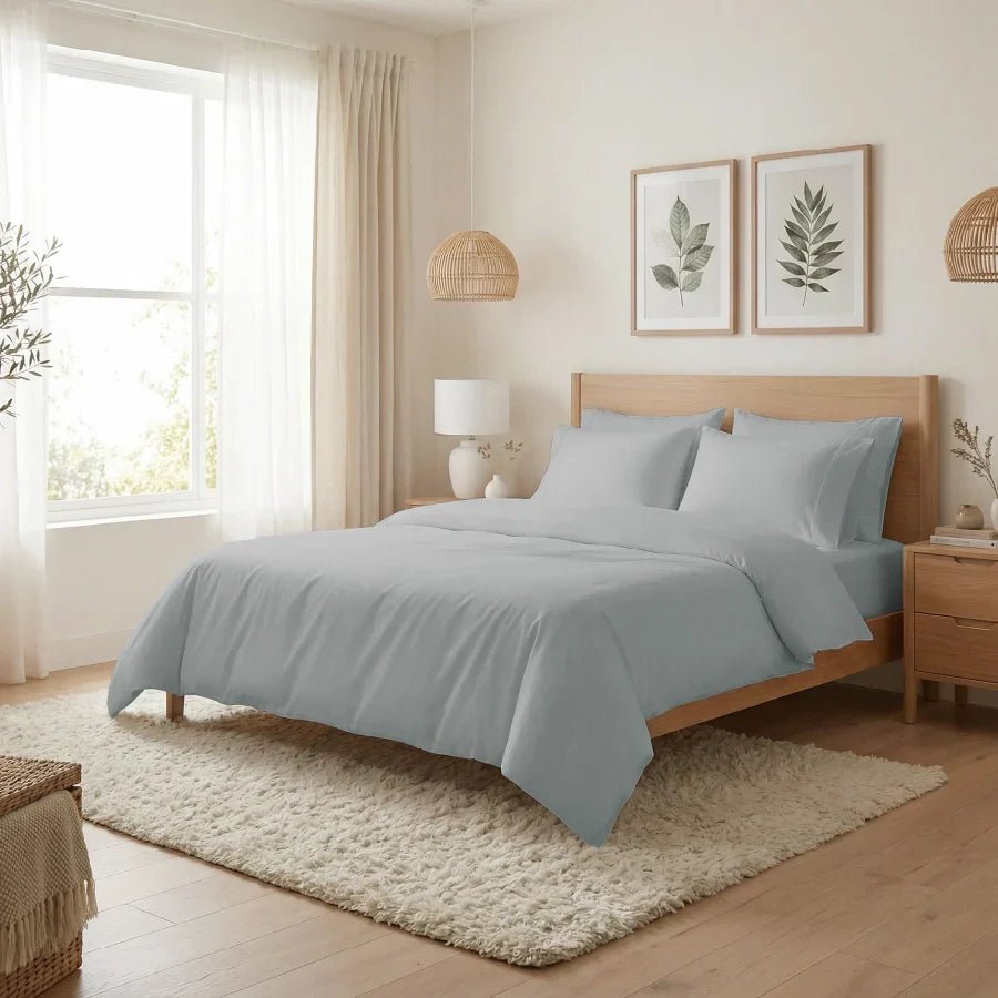 Bedsheet Set | 400TC Solid | 100% Cotton Single Size Bedsheet + 1 Pillow Case - Single