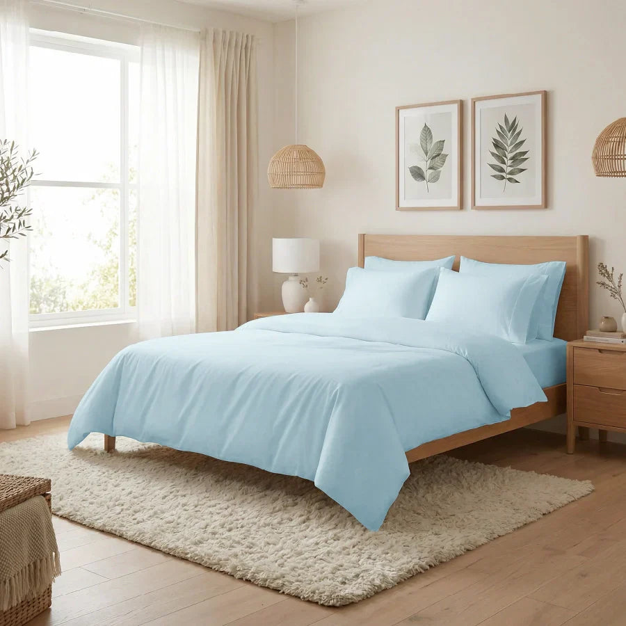 Bedsheet Set | 400TC Solid | 100% Cotton Single Size Bedsheet + 1 Pillow Case - Single