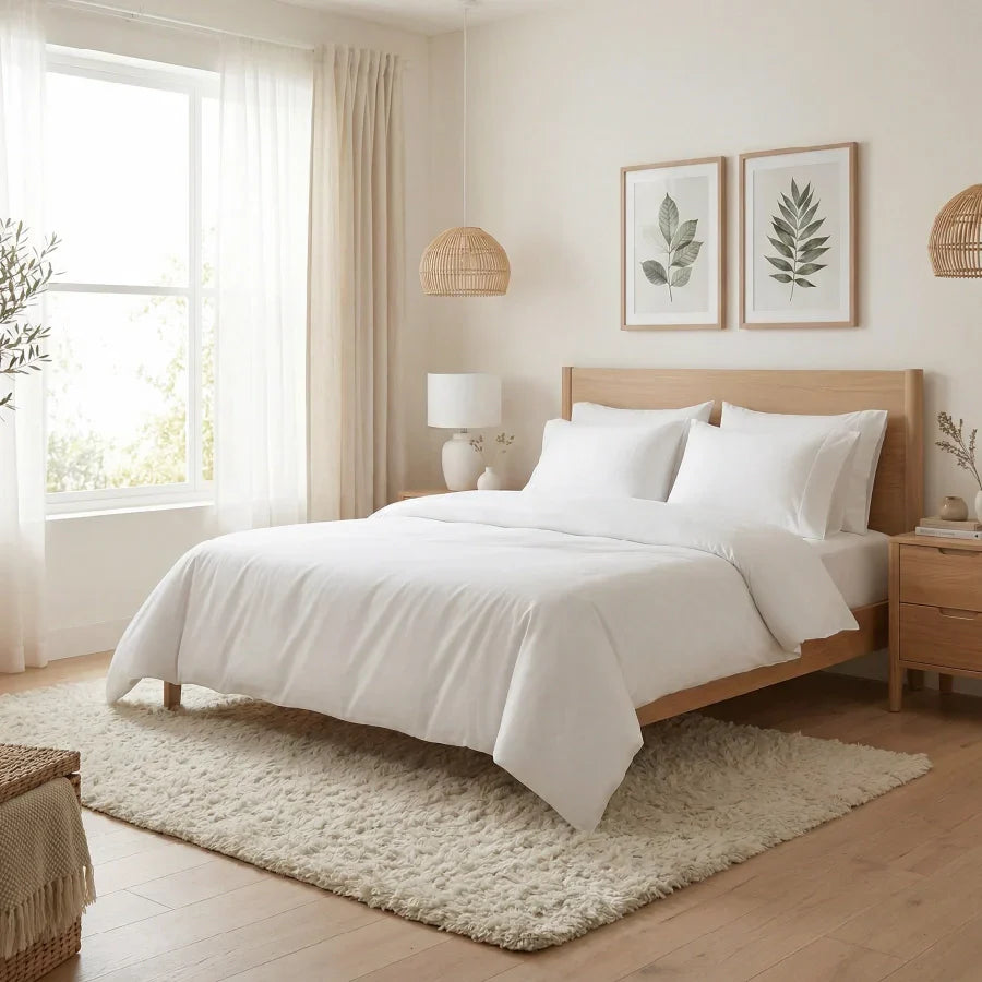 Bedsheet Set | 400TC Solid | 100% Cotton Single Size Bedsheet + 1 Pillow Case - Single