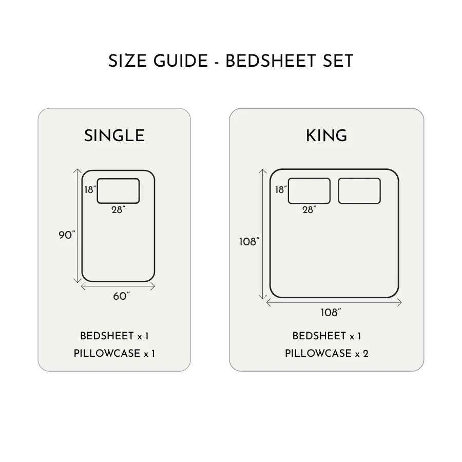 Bedsheet Set | 400TC Solid | 100% Cotton Single Size Bedsheet + 1 Pillow Case - Single