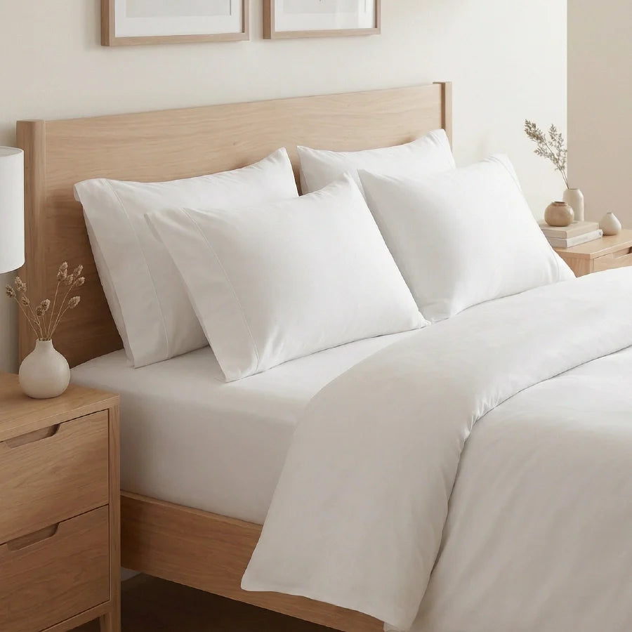 Pillow Cover | 400TC Solid | 100% Cotton | Pack of 2 Pillow Cases