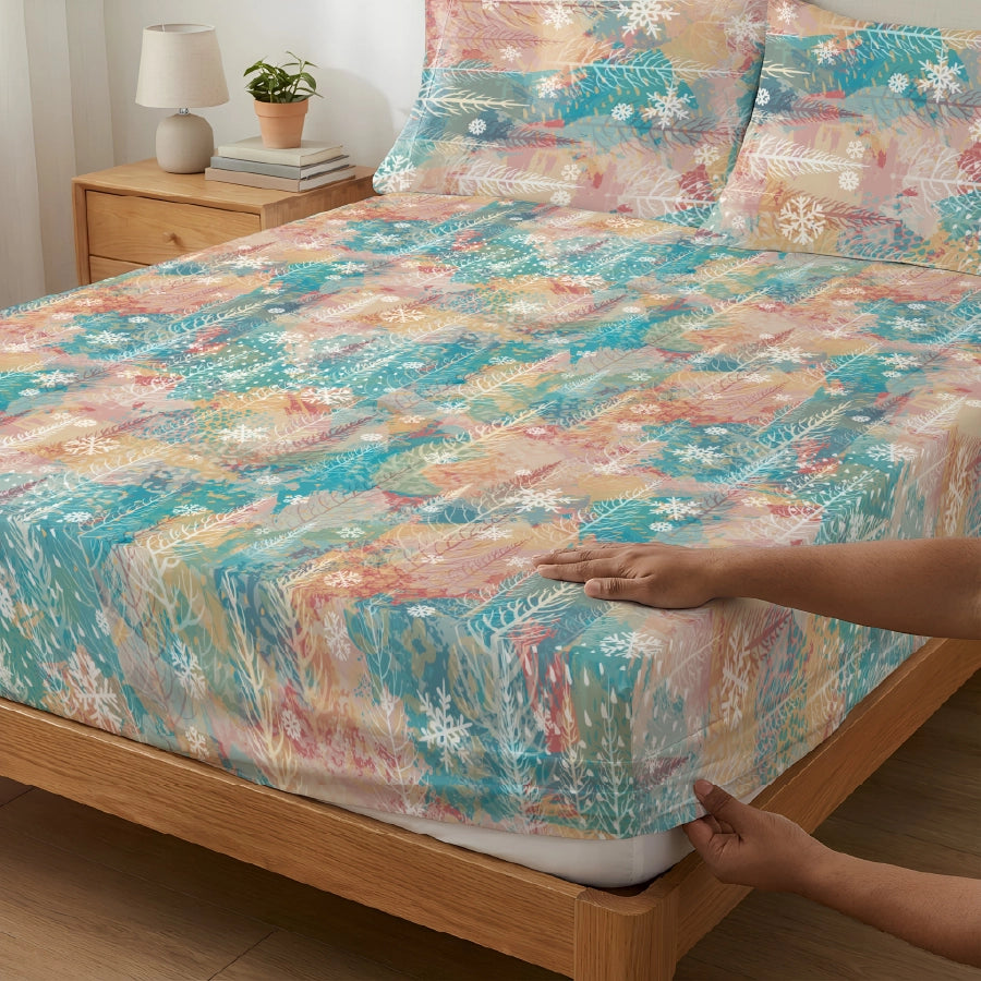 Comfort Bundle | Fitted Bedsheet Set with Quilt & Pillows | Alpen Snow