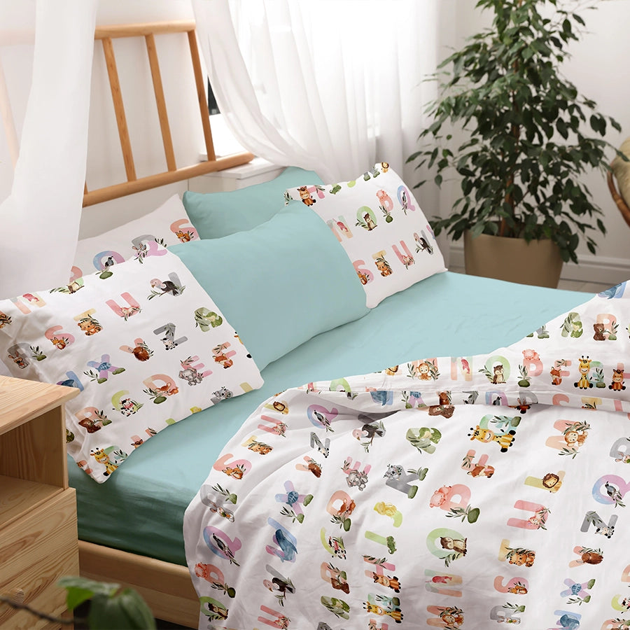 Duvet Cover | Alphabets Adventure | 100% Cotton | Size : Double