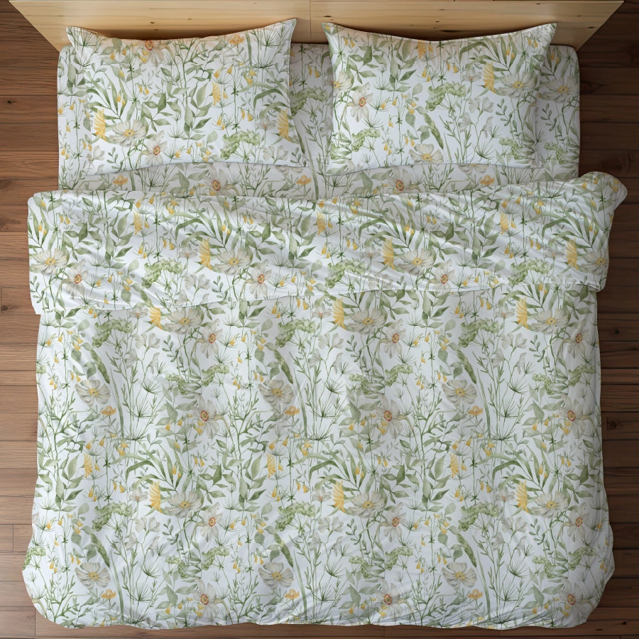 Duvet Cover | Aquarelle Garden | 100% Cotton | Size : Double