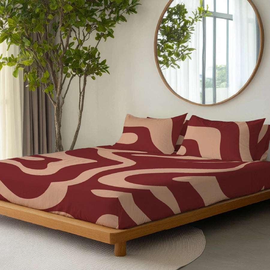 Quilt / AC Comforter | Size: Double | Wavy Art Bold Line