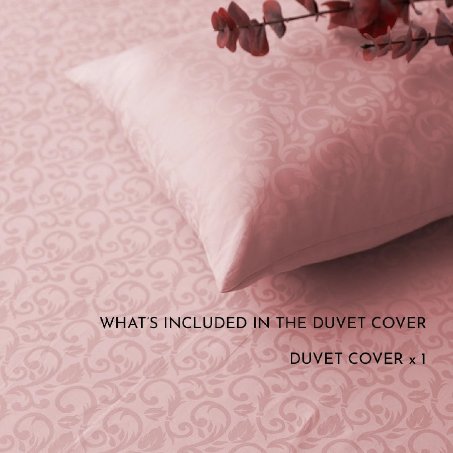 Duvet Cover | Blooming Coral Jacquard | 100% Cotton | Size : Double | 300TC