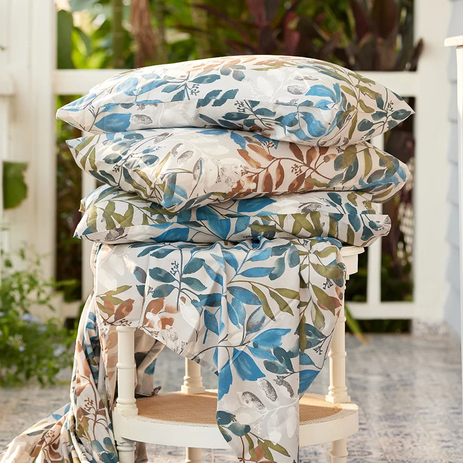 Bedsheet Set | Blooming Rowan Leaves | 100% Cotton Single Size Bedsheet with 1 Pillow Case