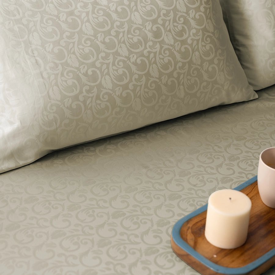 Pillow Cover | Blooming Coral Jacquard | 100% Cotton | Pack of 2 Pillow Cases | 300TC