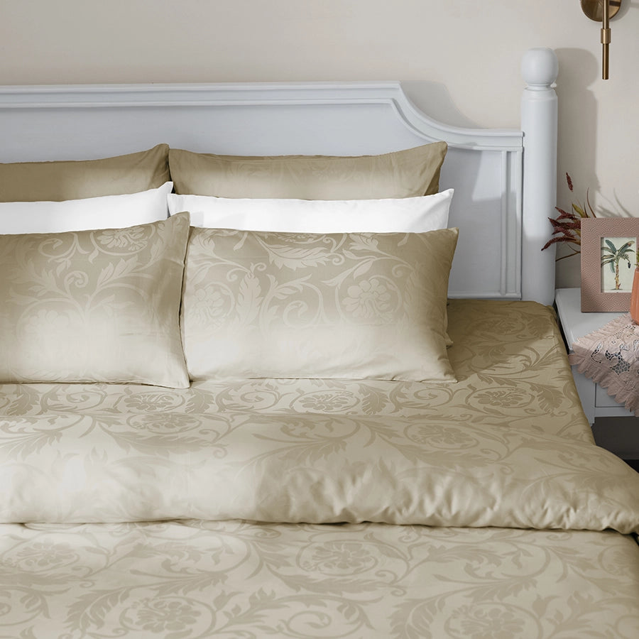 Duvet Cover | Bold Floral Jacquard | 100% Cotton | Size : Double | 300TC