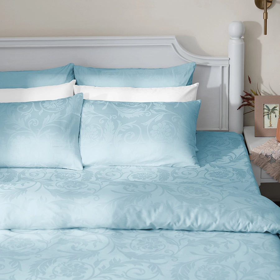 Bedding Bundle | Bold Floral Jacquard | 100% Cotton Bedsheet Set with Duvet Cover | 300TC