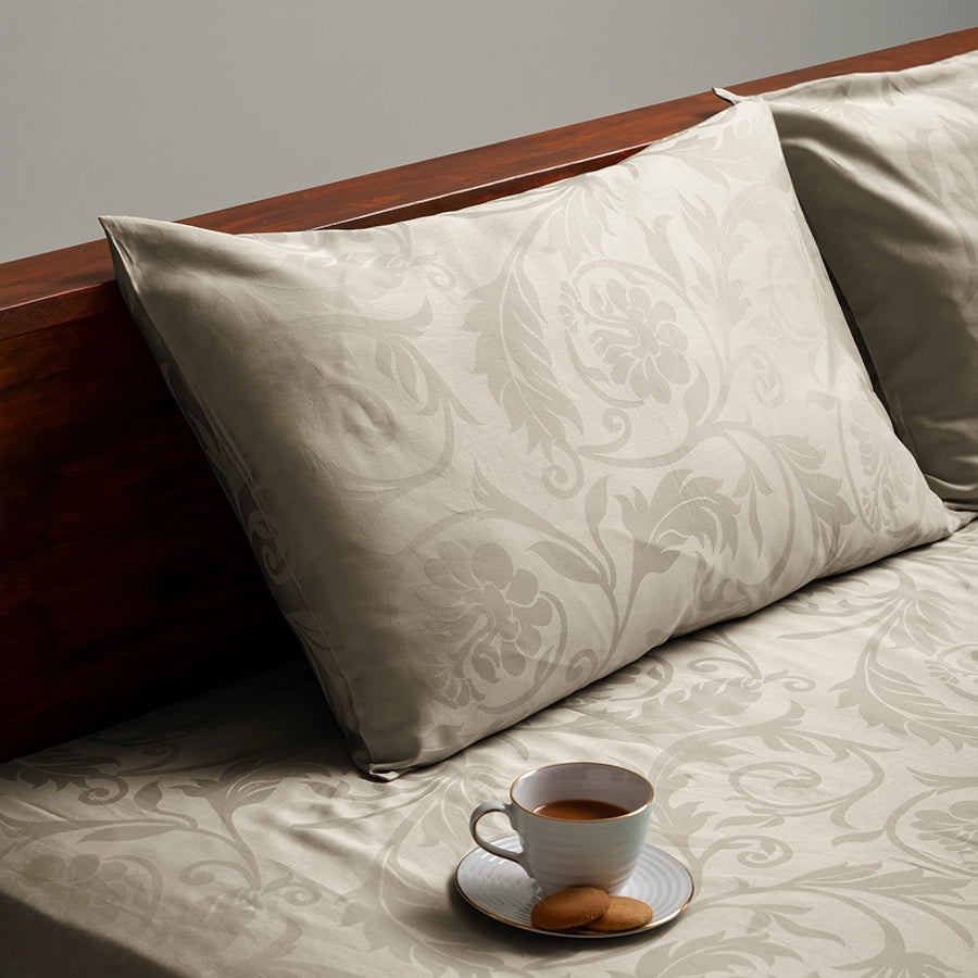 Duvet Cover | Bold Floral Jacquard | 100% Cotton | Size : Double | 300TC