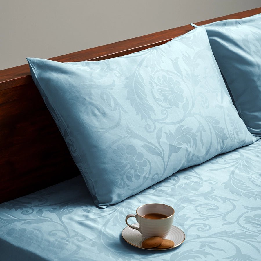 Pillow Cover | Bold Floral Jacquard | 100% Cotton | Pack of 2 Pillow Cases | 300TC