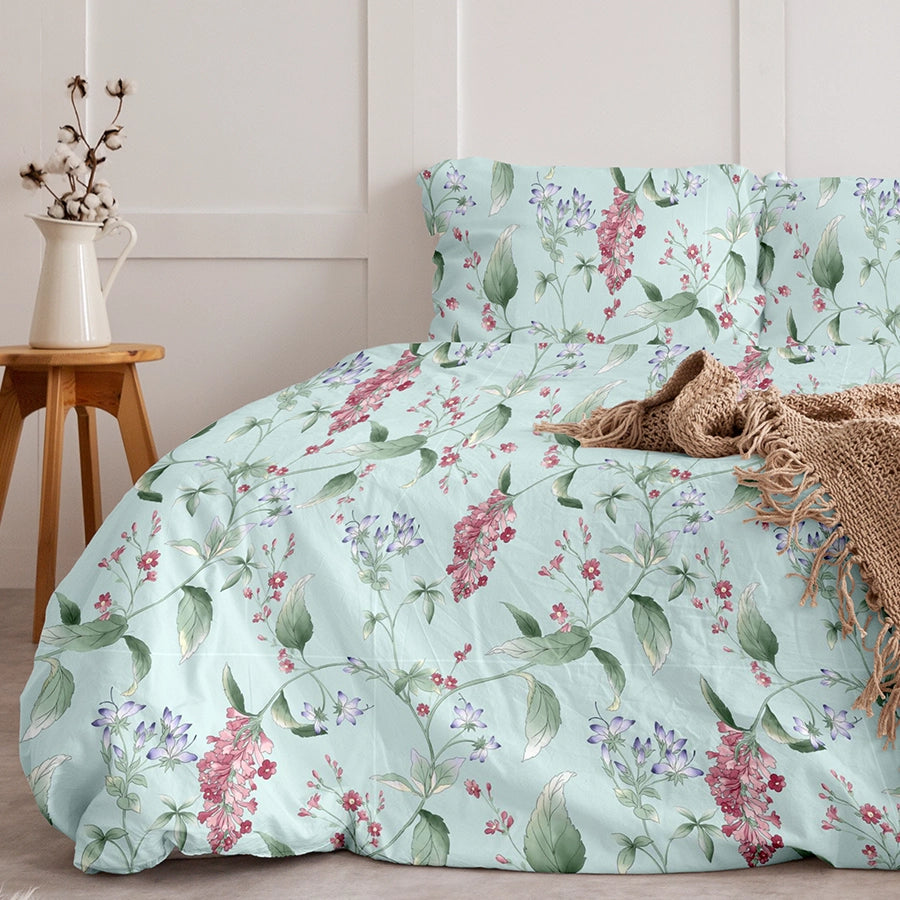 Bedsheet Set | Bressie Botanica | 100% Cotton King Size Bedsheet + 2 Pillow Cases