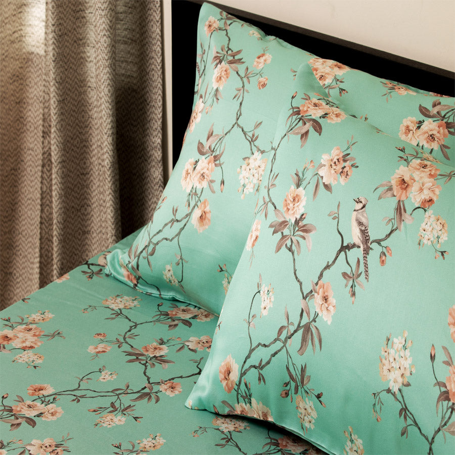 Pillow Cover | Cherry Blossom | 100% Cotton | Pack of 2 Pillow Cases