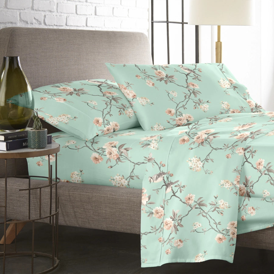 Pillow Cover | Cherry Blossom | 100% Cotton | Pack of 2 Pillow Cases