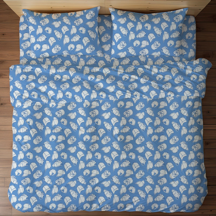 Bedsheet Set | Caps | 100% Cotton King Size Bedsheet + 2 Pillow Cases