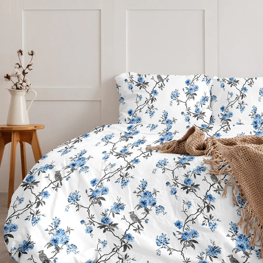 Bedsheet Set | Cherry Blossom | 100% Cotton Single Size Bedsheet with 1 Pillow Case