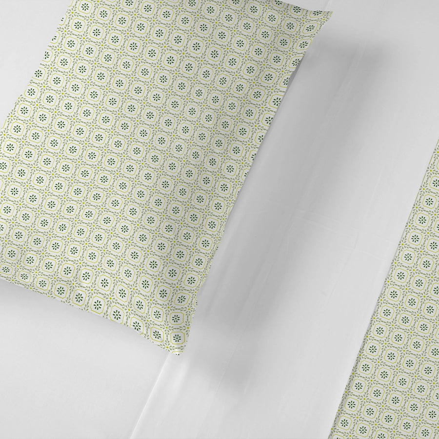 Bedsheet Set | Lemon Ridge | 100% Cotton King Size Bedsheet + 2 Pillow Cases
