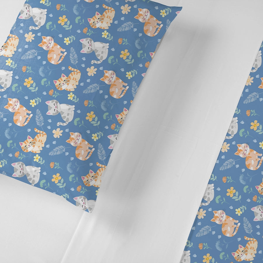Pillow Cover | Cutie Cats | 100% Cotton | Pack of 2 Pillow Cases