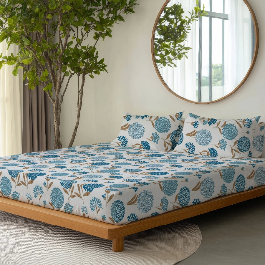 Quilt / AC Comforter | Size: Double | Dahlia Range Light Blue