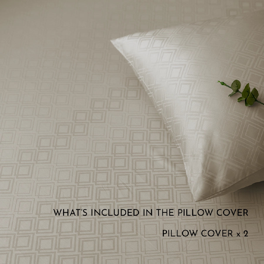Pillow Cover | Dazzling Diamond Jacquard | 100% Cotton | Pack of 2 Pillow Cases | 300TC