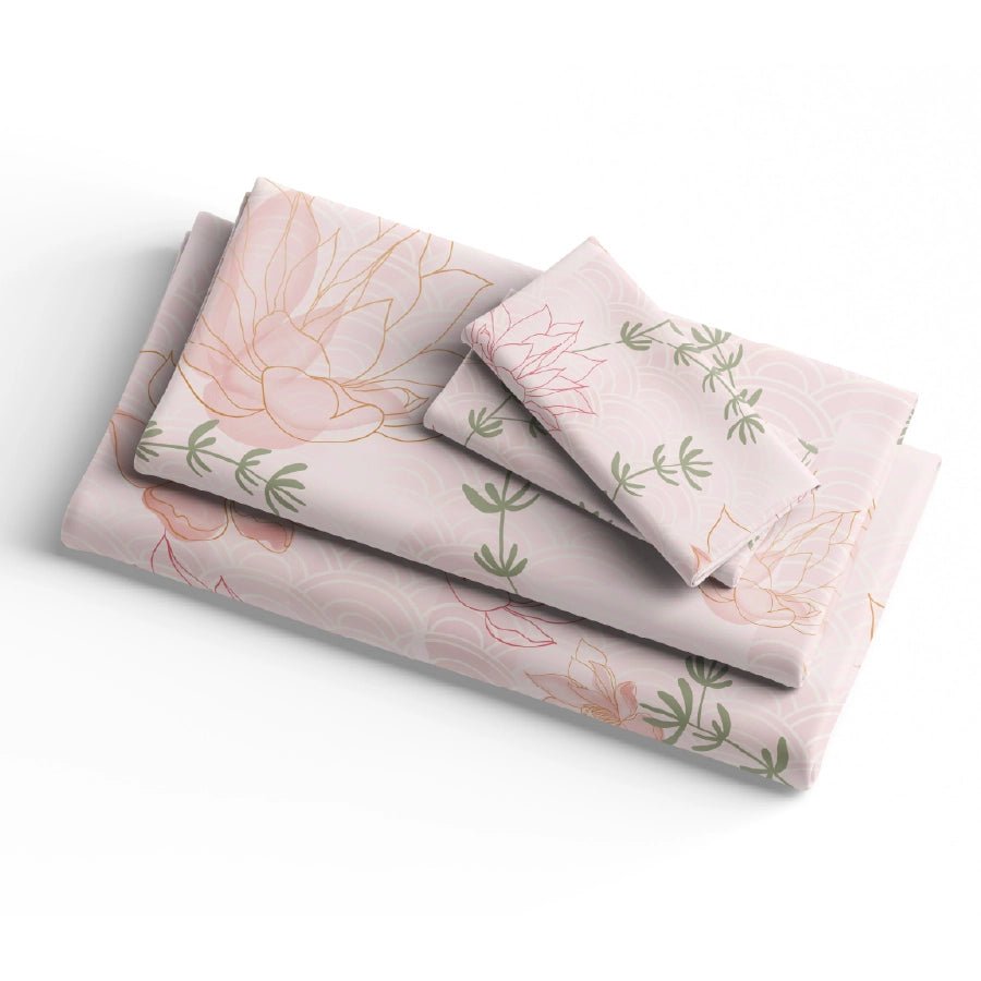 Bedsheet Set | Elegant Floral | 100% Cotton King Size Bedsheet + 2 Pillow Cases