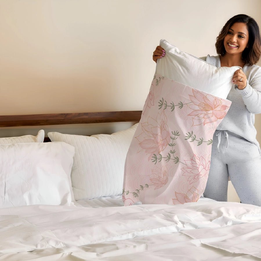 Bedsheet Set | Elegant Floral | 100% Cotton King Size Bedsheet + 2 Pillow Cases