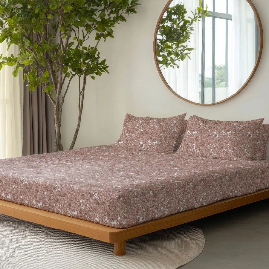 Bedsheet Set | Mini Flora | 100% Cotton Single Size Bedsheet with 1 Pillow Case