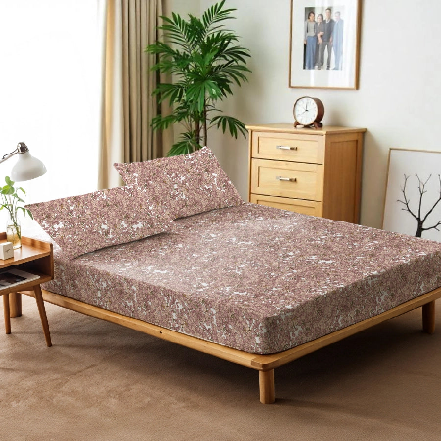 Bedsheet Set | Mini Flora | 100% Cotton King Size Bedsheet + 2 Pillow Cases