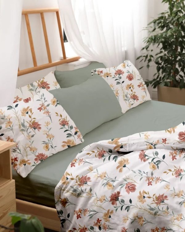 Bedsheet Set | Wild Bloom | 100% Cotton Single Size Bedsheet with 1 Pillow Case