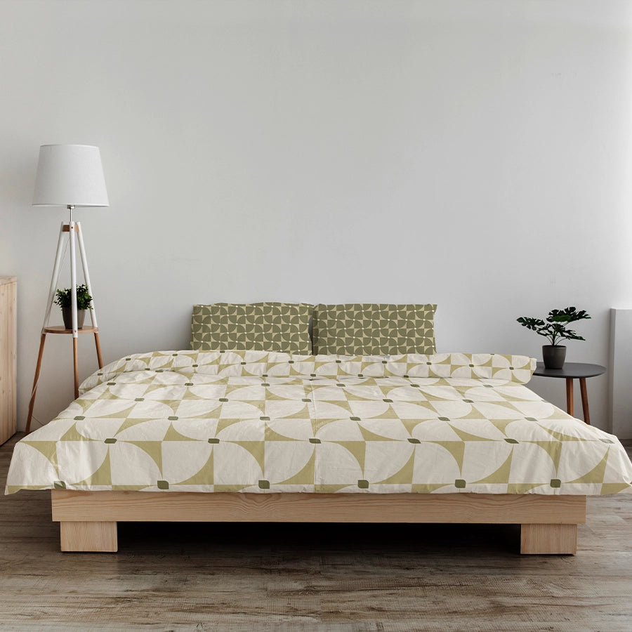 Duvet Cover | Geo Floral | 100% Cotton | Size : Double