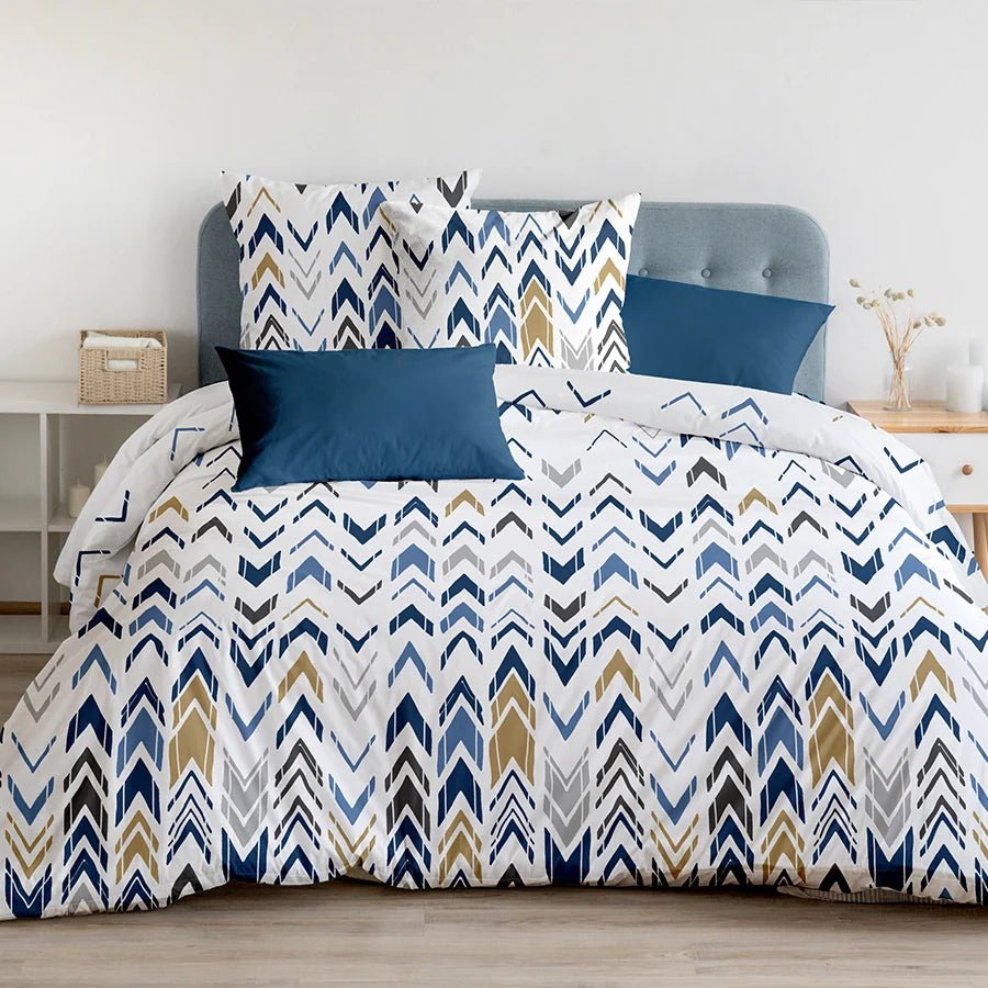 Bedsheet Set | Pastel Herringbone | 100% Cotton Single Size Bedsheet with 1 Pillow Case