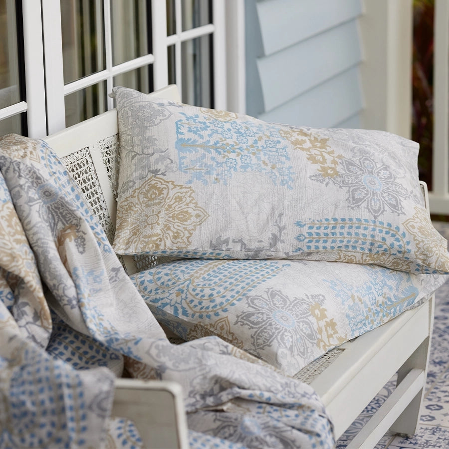Pillow Cover | Pastel Brocade | 100% Cotton | Pack of 2 Pillow Cases