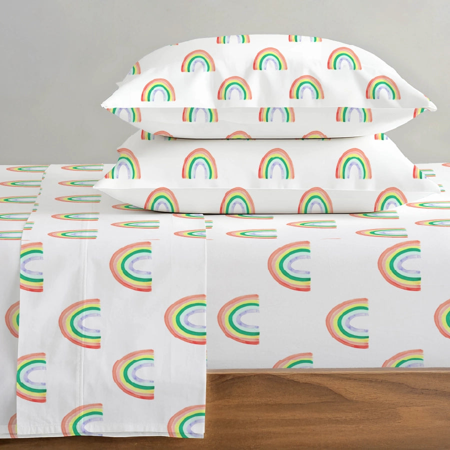 Bedsheet Set | Rainbow Sprinkles | 100% Cotton King Size Bedsheet + 2 Pillow Cases