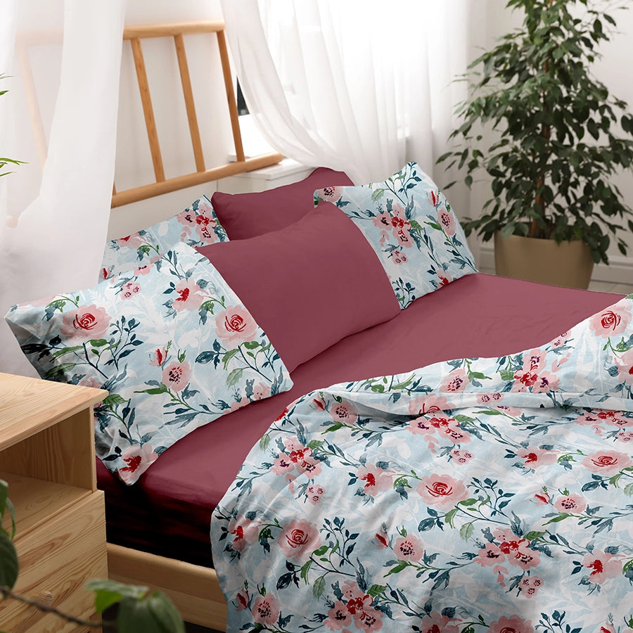 Duvet Cover | Soft Camellias | 100% Cotton | Size : Double