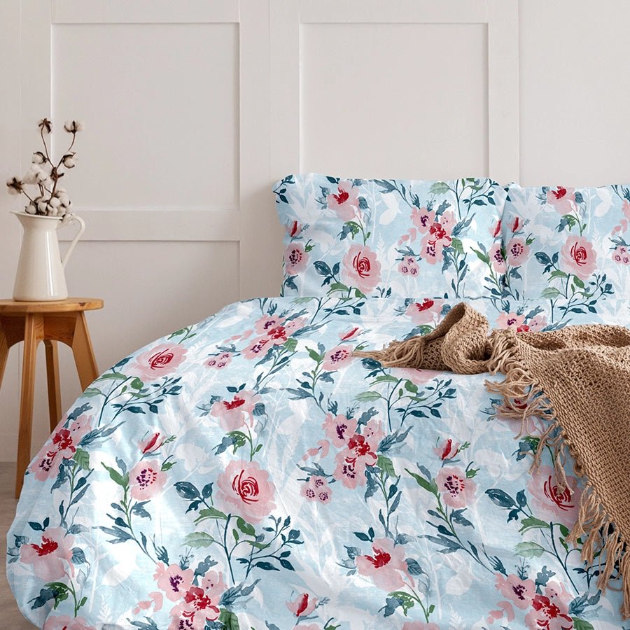 Duvet Cover | Soft Camellias | 100% Cotton | Size : Double