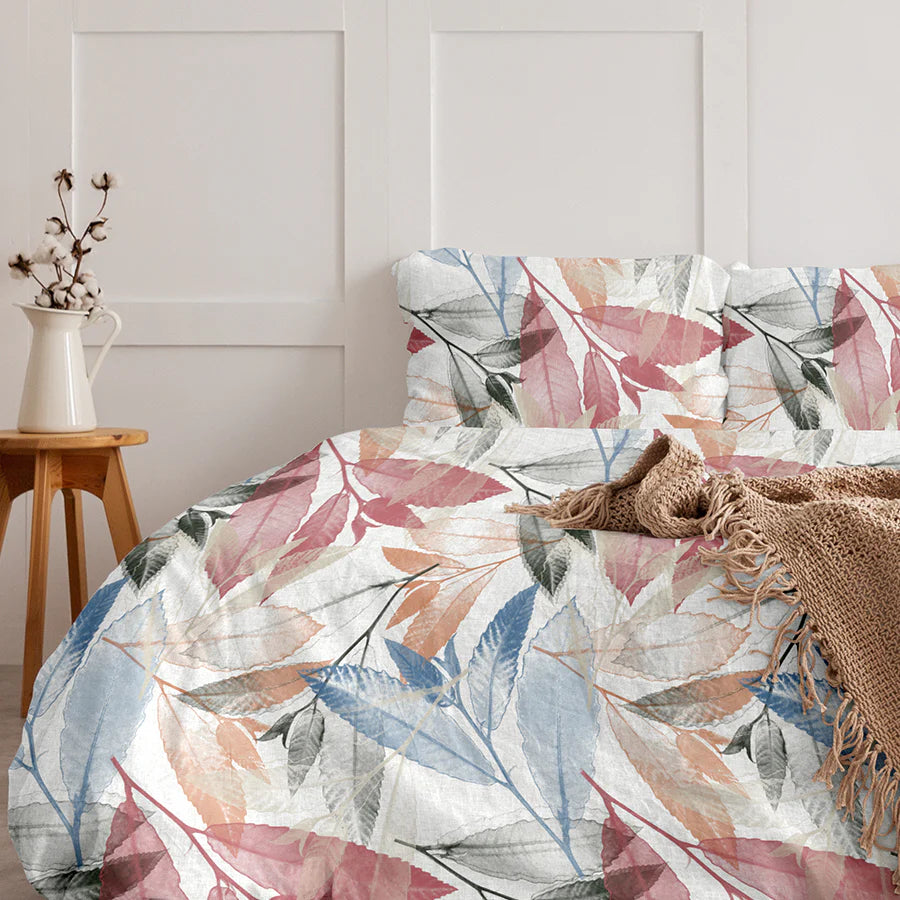 Bedsheet Set | Spring Time | 100% Cotton King Size Bedsheet + 2 Pillow Cases